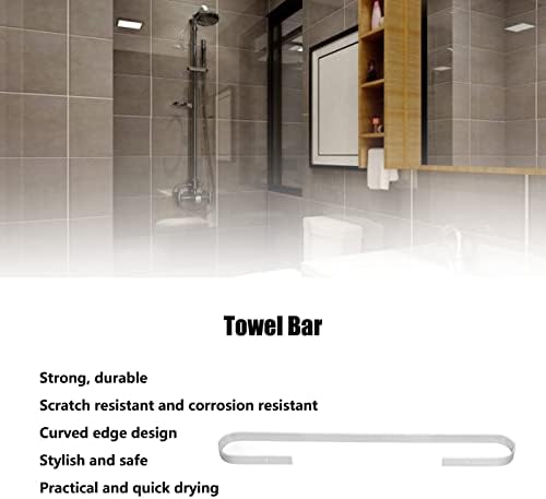 01 02 015 Banyo Havlu Askısı, Çabuk Kuruyan Güçlü Dayanıklı Havlu Bar Banyo için Şık Güvenli Kavisli Kenar Tasarımı