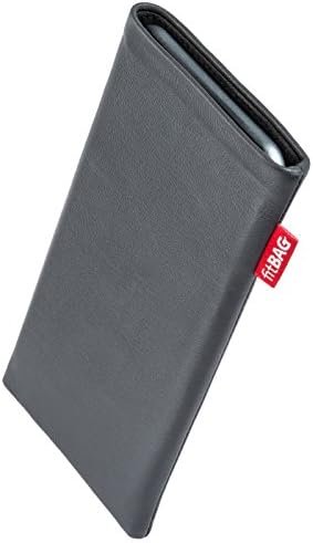 fitBAG Yendi Siyah Özel Tailored Kol Sony Xperia 10 için / Almanya'da Yapılan / İnce Nappa Deri Kılıf Kapak için Mikrofiber Astar
