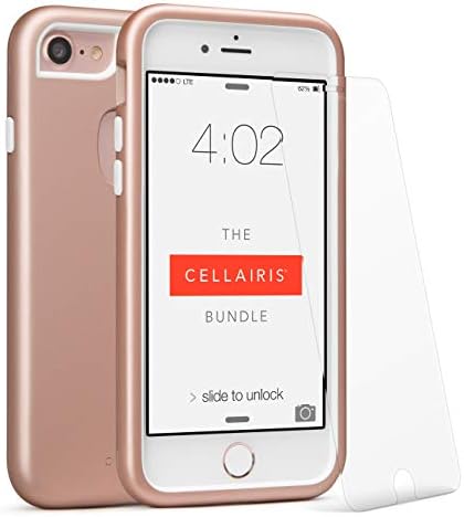 Cellairis Paketi, iPhone 8 Uyumlu Cep Telefonu Kılıfı ve Temperli Cam Ekran Koruyucu, Gül Altın