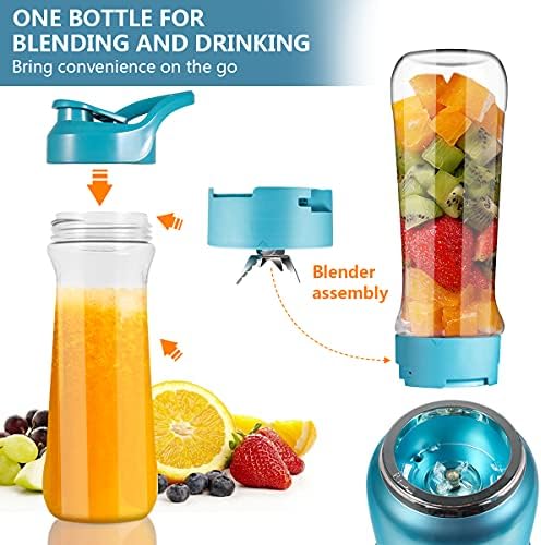 Smoothie Blenderı, Sallar ve Smoothies için Kişisel Blender, BPA İçermeyen 20Oz Blender Şişesi ile Mutfak için Küçük Meyve suyu