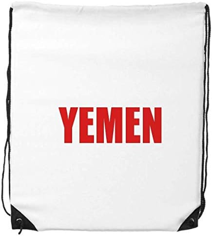 Yemen Ülke Adı Kırmızı İpli Sırt Çantası Alışveriş Spor Çantaları Hediye