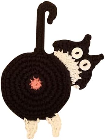 Kedi Popo Bardak El yapımı Örgülü Kumaş Dokuma, ofis Fincan Bardak Kişiselleştirilmiş Sevimli Kedi Coaster, ısıya dayanıklı Emici