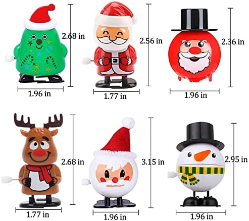 Tepoobea 15 Paket Noel Wind Up Oyuncaklar, Noel Stocking Stuffers Oyuncaklar Çeşitler Çocuklar için Noel Partisi Favor Kaynağı