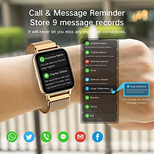 Android ıOS Uyumlu iPhone Samsung Telefon için akıllı saat, Kalp Hızı Monitörü ve Kan Oksijen Sensörü ile Kadın Erkek Smartwatch
