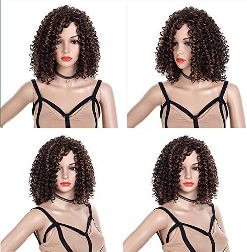 LQGSYT Şık kısa insan saçı peruk Kinky Kıvırcık peruk Saç Peruk Kıvırcık insan saçı peruk Kadınlar için