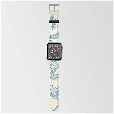Apple Watch 38mm/40mm - 38mm/40mm - Gümüş ile Uyumlu Smartwatch Bandında Babylon Vibes tarafından dalgalar