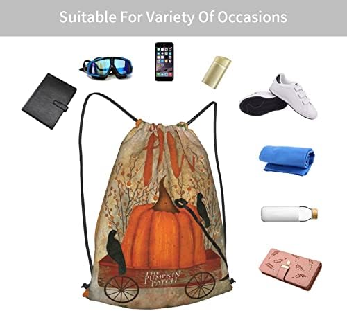 İpli sırt çantası güz kabak dize çanta Sackpack Cinch çuval spor çanta spor salonu alışveriş Yoga için