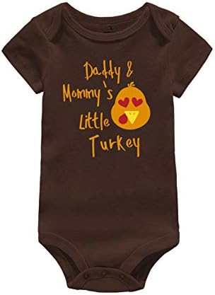 WİNZİK Yenidoğan Bebek Erkek Kız Şükran Kıyafet Baba ve Annenin Küçük Türkiye Bodysuit Romper Tulum Giysileri