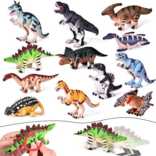 EĞLENCELİ KÜÇÜK OYUNCAKLAR 12 Parça Dinozor Wind Up Oyuncak Çocuklar için, Yürümeye Başlayan Banyo Havuzu Clockwork Hayvan Oyuncaklar