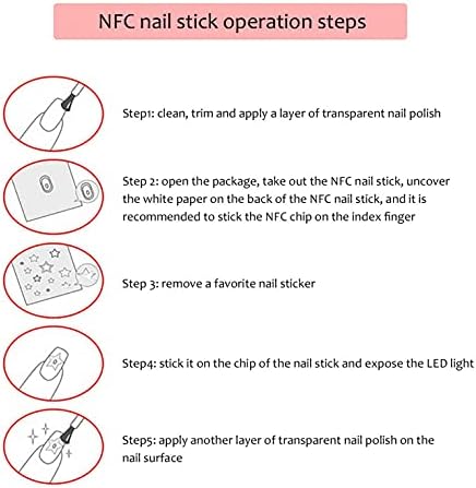 TTnfeıneo NFC Akıllı Tırnak Sticker Flaş Tırnak Sticker Tırnak LED Çıplak Çip Akıllı Aydınlık Tırnak Işık Nail Art Sticker Lady