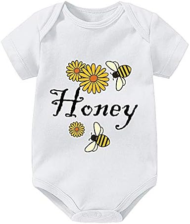 LittleHorn Bal Arıları Bebek Bodysuit Sevimli Kısa Kollu Küçük Tulum Kıyafetler Tulum