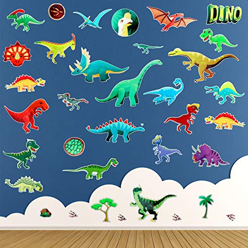 34 Parça Karanlık Dinozor Duvar Çıkartmaları Dinozor Glow Duvar Çıkartmaları, Çocuk Odası Yatak Odası Oturma Odası Sınıf Ev Dekorasyon