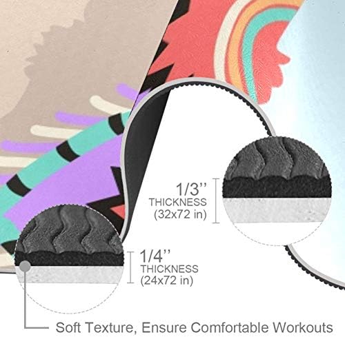 LORVIES El Çizilmiş Sonbahar Tilki Yoga Mat ile Çevre Dostu Kaymaz Anti-Gözyaşı Egzersiz ve fitness matı için Yoga, Pilates,