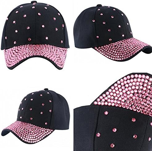 Cozylkx Kız Çocuk Parlak Rhinestones Ayarlanabilir Beyzbol Şapkası, Ourdoor Moda Sevimli Şapka