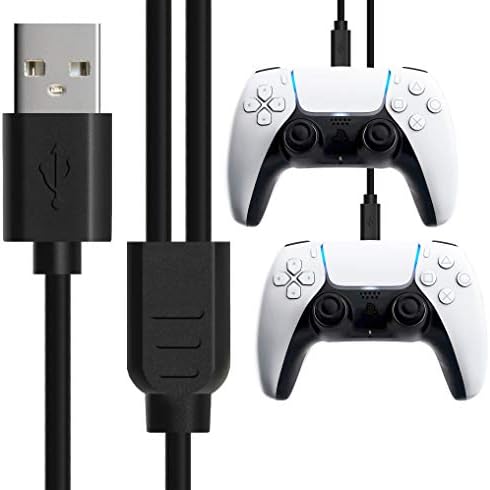 PS5 Dualsense | 10FT (3M) için Çift USB C Şarj Kablosu Hızlı Şarj USB Tip A, Xbox Serisi X, S, Elite 2, Playstation 5, Switch