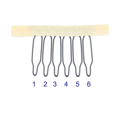 32 Adet / grup Peruk Combs Yapımı için Peruk Kapaklar 6-diş Peruk Klipler Çelik Diş ile Bez Hairpieces için Aksesuar Araçları