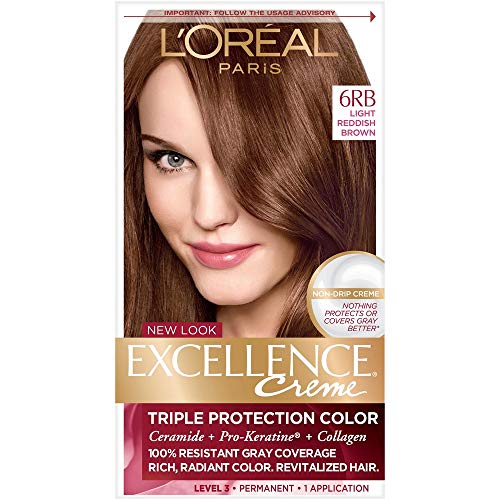 L'Oreal Excellence Creme Üçlü Koruma Saç Rengi, Açık Kırmızımsı Kahverengi (Daha Sıcak) [6RB] Her Biri 1 (3'lü Paket)