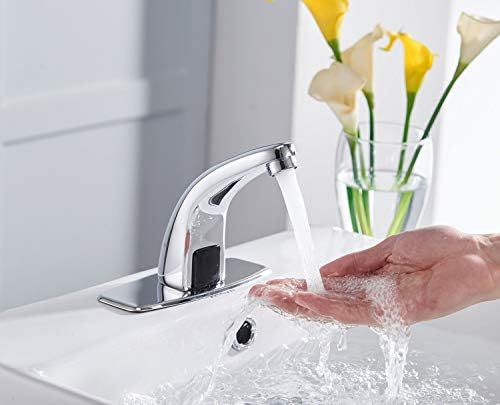 Greenspring Banyo lavabo musluğu Otomatik Sensör Fotoselli Delik Kapak Plakası Eller Serbest Krom Vanity Modern Musluklar Ticari