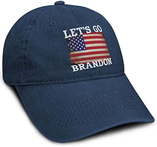 DıYYOUPIN Unisex Pamuk gidelim Brandon Perişan Amerikan Bayrağı Ayarlanabilir beyzbol şapkası Klasik Yıkanmış güneşlikli kep