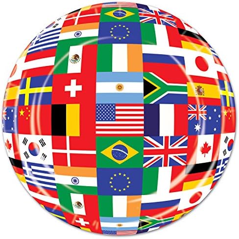 Uluslararası Dünya Bayrakları Parti Malzemeleri 16 Misafir için Süslemeler Ulusal Kağıt Tabaklar Kırmızı Bardaklı Peçeteler Doğum